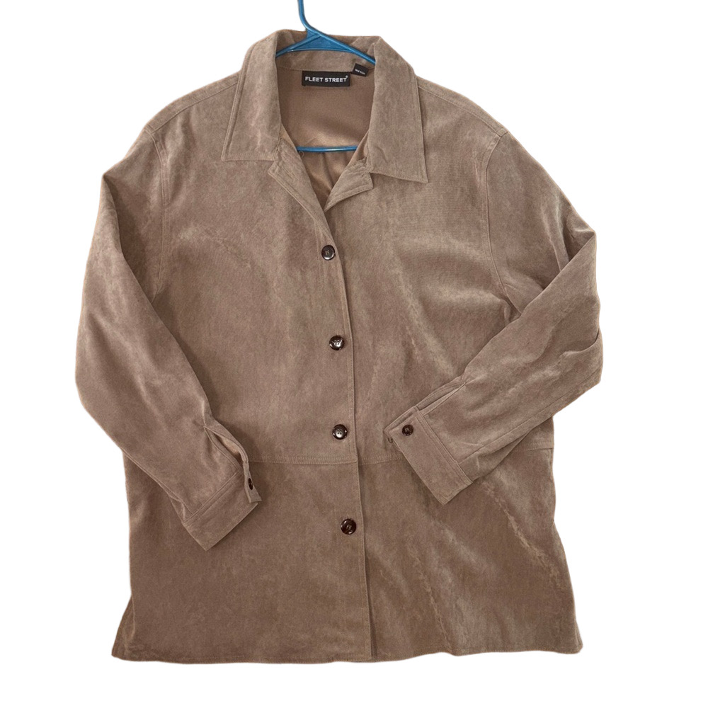 Fleet Street Suede Jacket Button Up Size Large